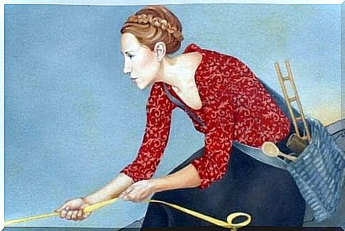 woman pulling a rope