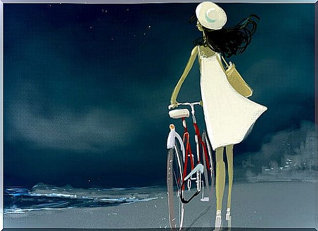 girl on bicycle