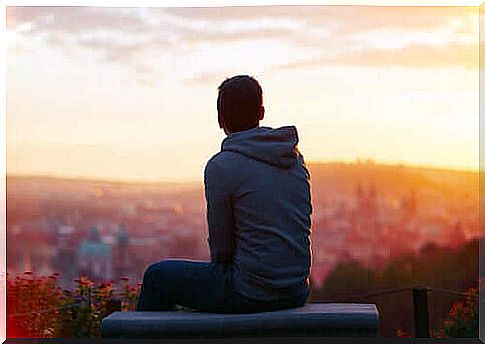 A man looking at the horizon